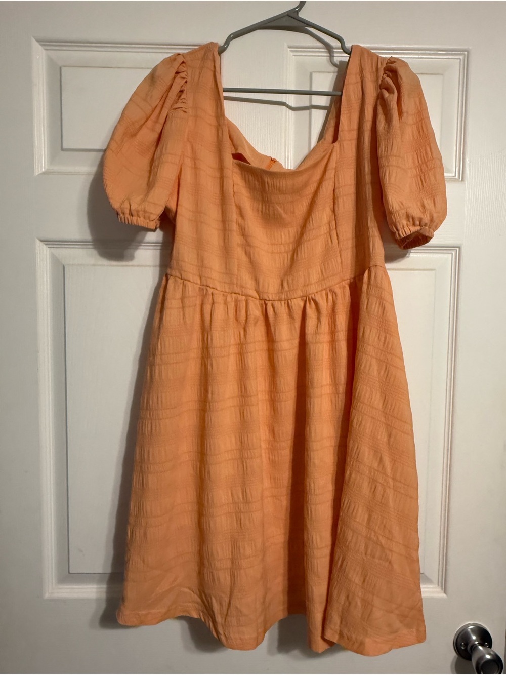 SHEIN Peach Puff Puff-Sleeve Mini Dress